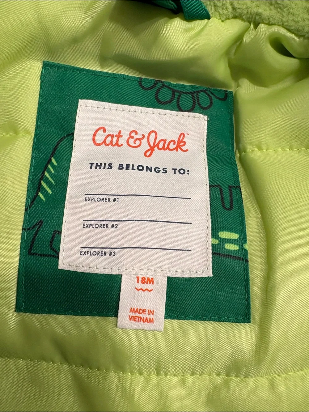 Cat & Jack Lime Green Toddler Jacket with Dark Green Trim